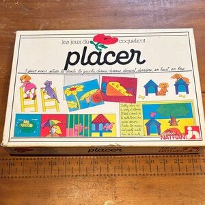 Vintage NATHAN French Language "Placer" Board Game ~  Learn French!